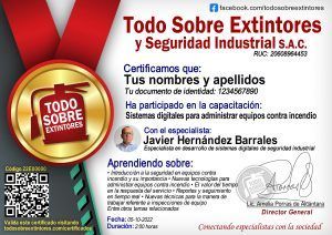 Certificado de la capacitación Sistemas digitales para administrar los equipos contra incendio
