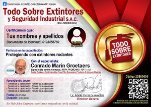 Certificado de la capacitación Protegiendo con extintores rodantes
