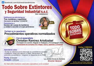 Certificado de la capacitación Procedimientos operativos normalizados