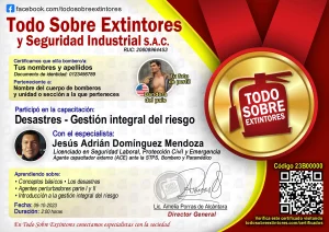 Certificado de la capacitación Desastres, gestión integral del riesgo