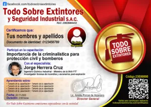 Certificado de la capacitación Importancia de la criminalística para protección civil y bomberos