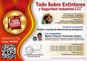 Certificado de la capacitación Gestión y manejo de situaciones de Emergencia