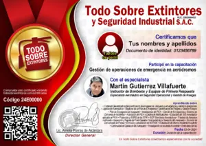 Certificado de la capacitación Gestión de Operaciones de Emergencia en Aeropuertos