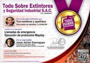 Certificado de la capacitación Llamadas de emergencia: Ejecución de protocolos Mayday