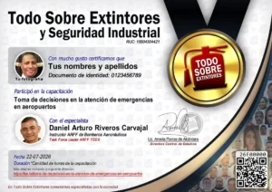 Certificado de la capacitación Toma de decisiones en la atención de emergencias en aeropuertos