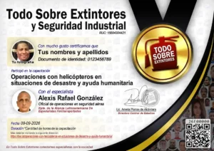 Certificado de la capacitación Operaciones con helicópteros en situaciones de desastre y ayuda humanitaria